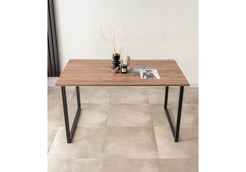 Стол деревянный, Лиман 140 х 80 дуб крафт табачный / черный матовый