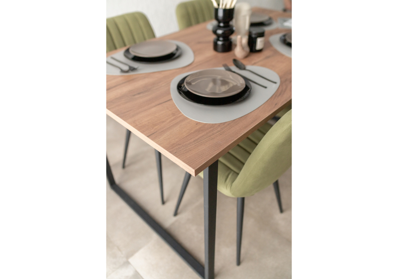 Стол деревянный, Лиман 140 х 80 дуб крафт табачный / черный матовый