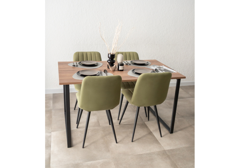 Стол деревянный, Лиман 140 х 80 дуб крафт табачный / черный матовый