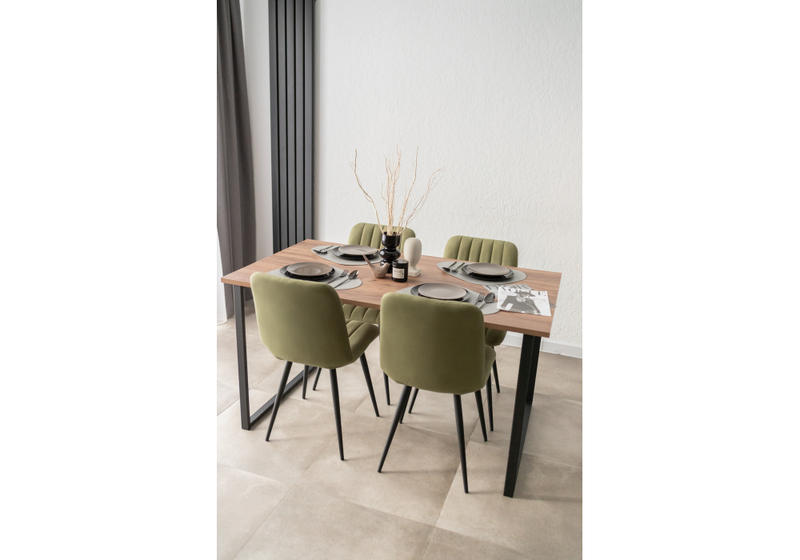 Стол деревянный, Лиман 140 х 80 дуб крафт табачный / черный матовый