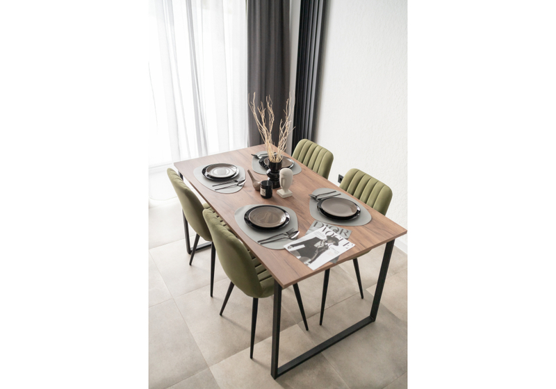 Стол деревянный, Лиман 140 х 80 дуб крафт табачный / черный матовый