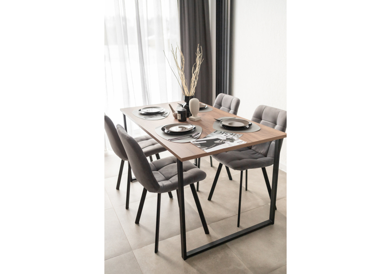 Стол деревянный, Лиман 140 х 80 дуб крафт табачный / черный матовый