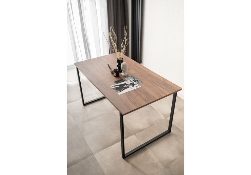 Стол деревянный, Лиман 140 х 80 дуб крафт табачный / черный матовый