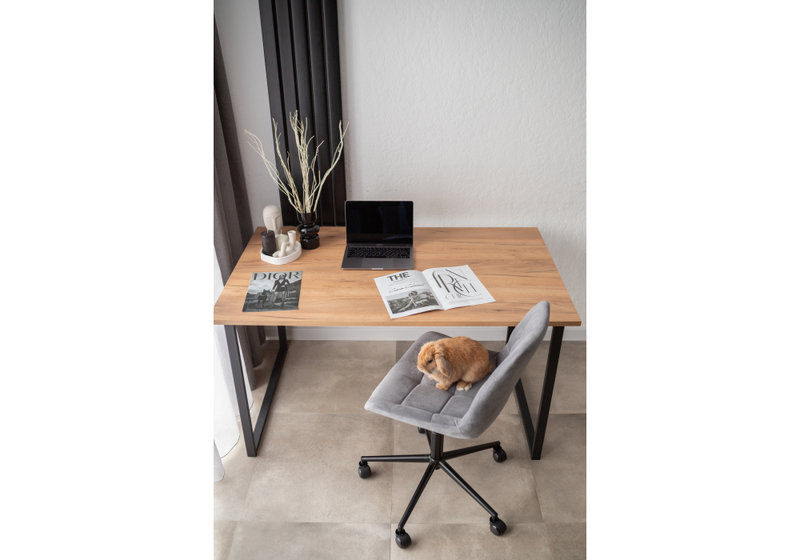 Стол деревянный, Лиман 140 х 80 дуб крафт золотой / черный матовый