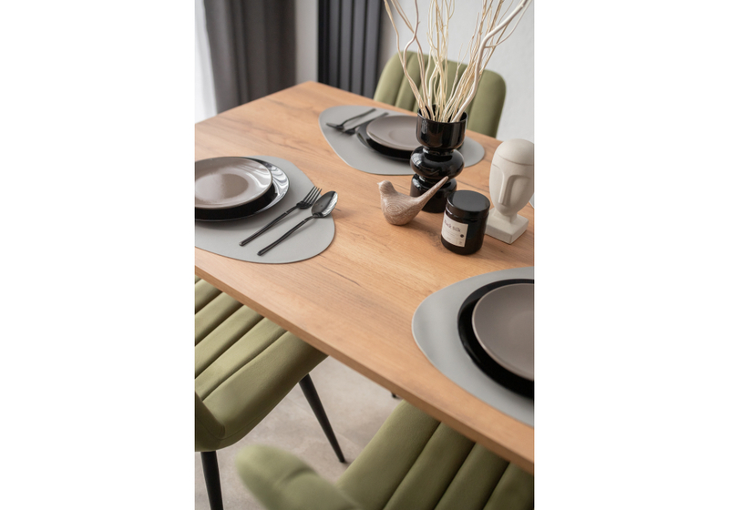 Стол деревянный, Лиман 140 х 80 дуб крафт золотой / черный матовый