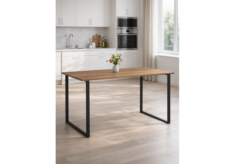 Стол деревянный, Лиман 140 х 80 дуб крафт золотой / черный матовый