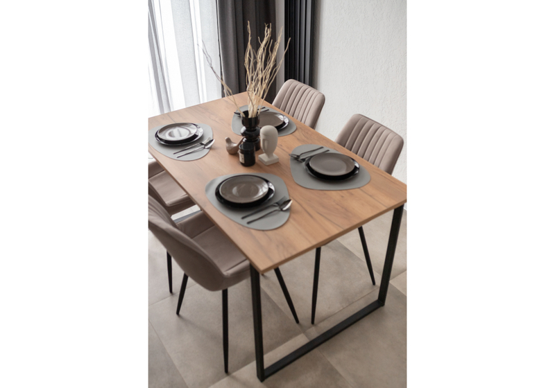 Стол деревянный, Лиман 140 х 80 дуб крафт золотой / черный матовый