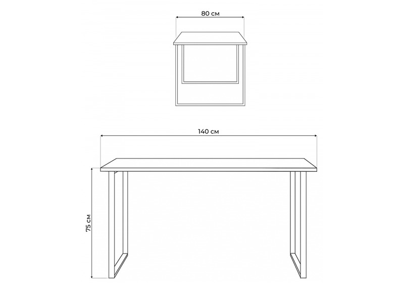 Стол деревянный, Лиман 140 х 80 дуб крафт золотой / черный матовый