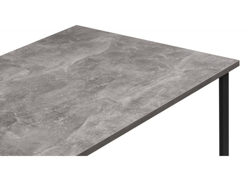 Стол деревянный, Лиман 140 х 80 бетон светлый / черный матовый