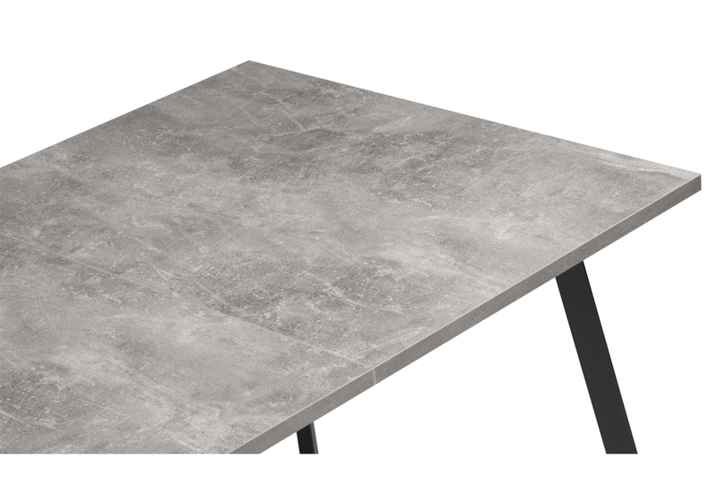 Стол деревянный, Кортни 117 (157) x 77 бетон светлый / черный матовый