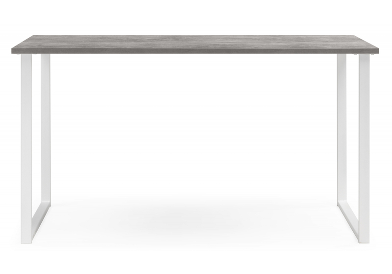 Стол деревянный, Лиман 140 x 80 бетон светлый / белый матовый