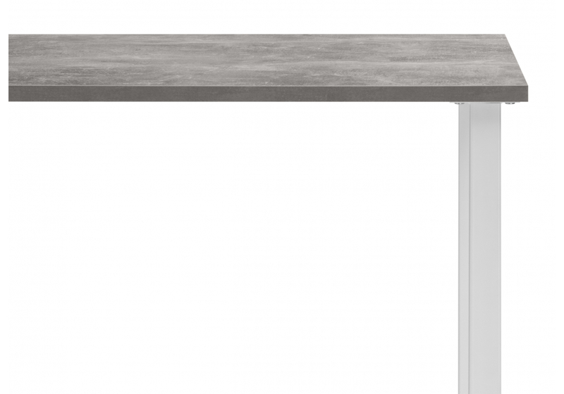 Стол деревянный, Лиман 140 x 80 бетон светлый / белый матовый
