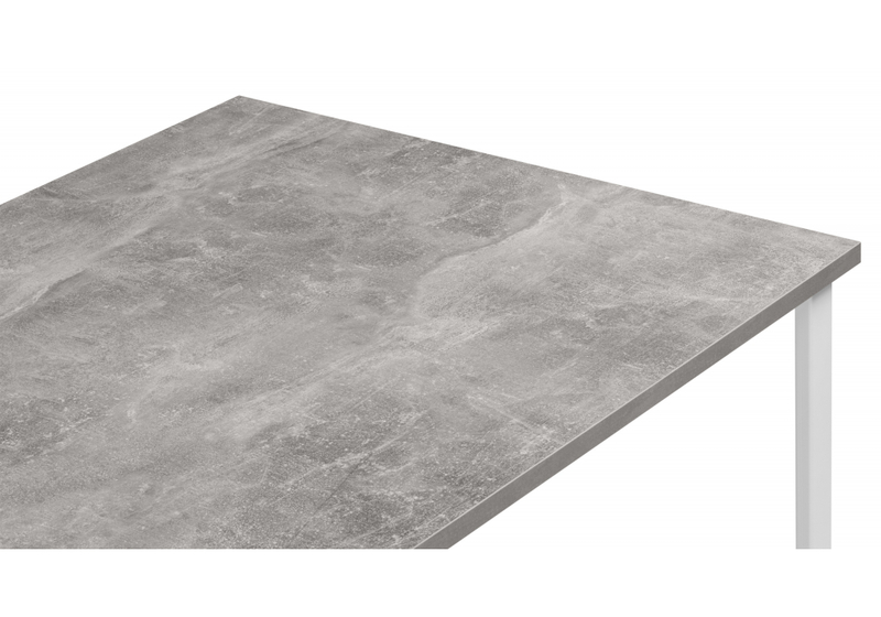 Стол деревянный, Лиман 140 x 80 бетон светлый / белый матовый