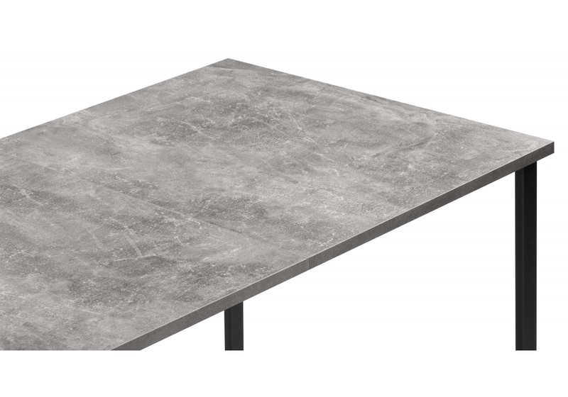 Стол деревянный, Лиман 117 (157) x 77 бетон светлый / черный матовый