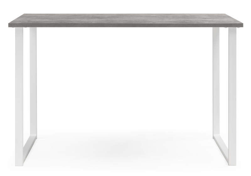 Стол деревянный, Лиман 117 x 77 бетон светлый / белый матовый