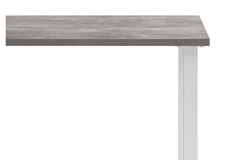Стол деревянный, Лиман 117 x 77 бетон светлый / белый матовый