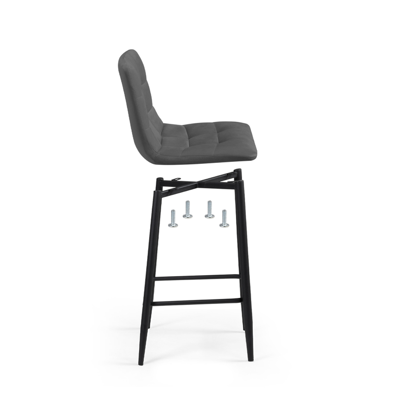 Барный стул, полубарных Симпл 2 шт темно-серый / черный