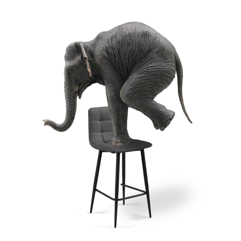 Барный стул, полубарных Симпл 2 шт темно-серый / черный