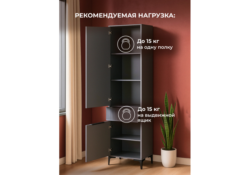 Шкаф, МС Иадама графит / графит софт