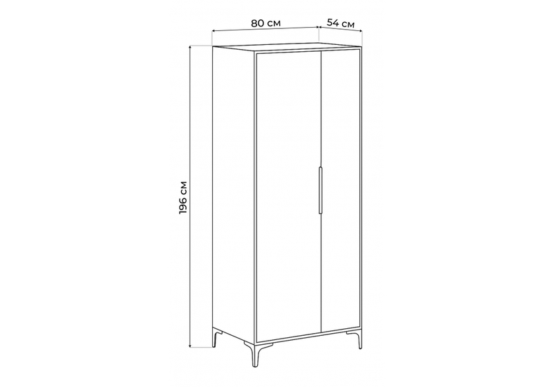 Шкаф, Иадама двухстворчатый графит / графит софт