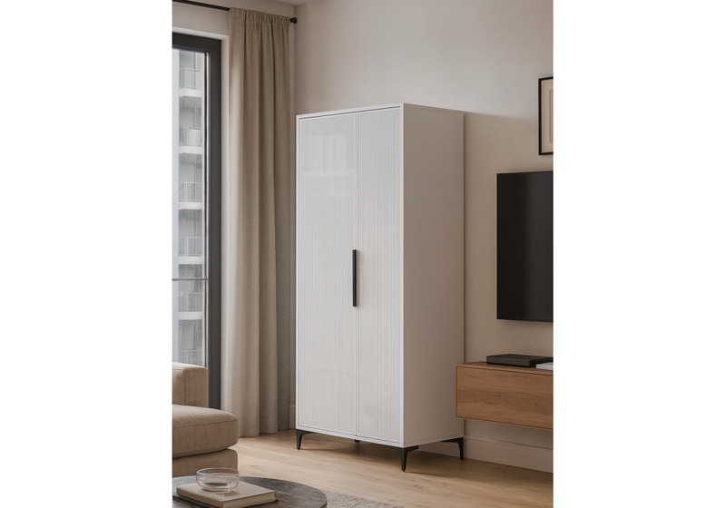 Шкаф, Иадама двухстворчатый белый / белый глянец