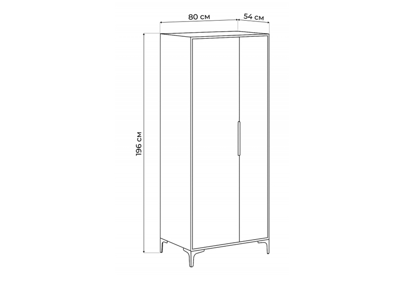 Шкаф, Иадама двухстворчатый белый / белый глянец