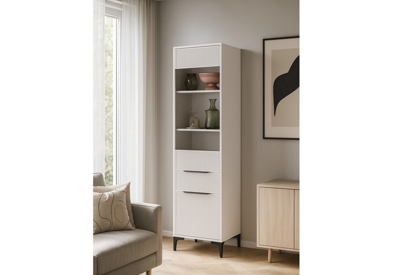 Стеллаж, Иадама белый / белый глянец