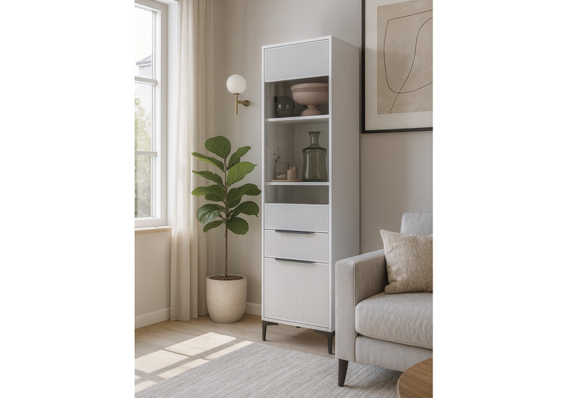 Стеллаж, Иадама белый / белый глянец