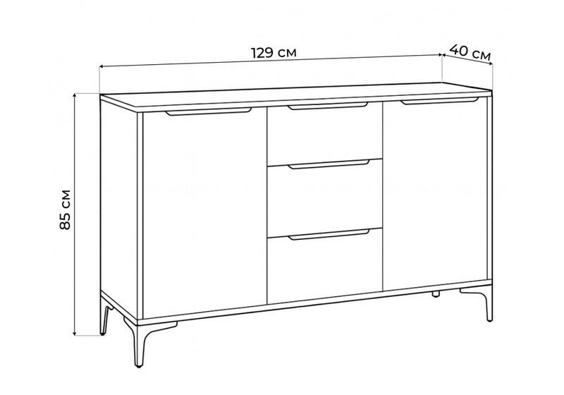 Комод, Иадама белый / белый глянец