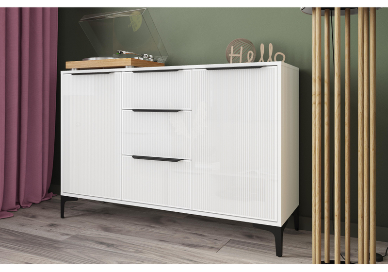 Комод, Иадама белый / белый глянец