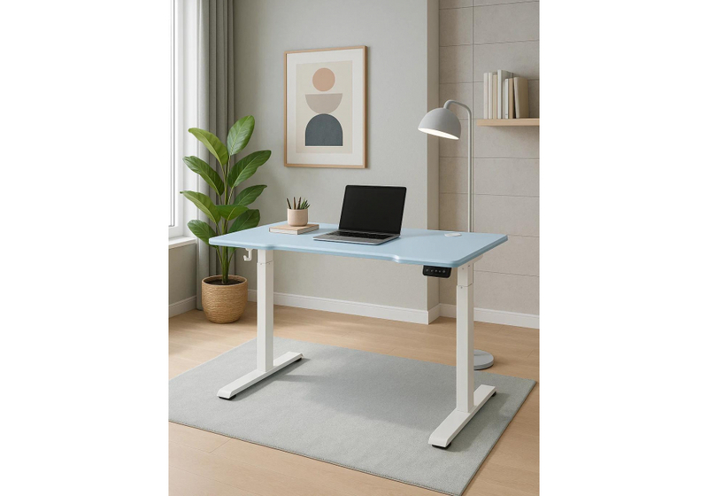 Компьютерный стол, Маркос 120х75 голубой / белый