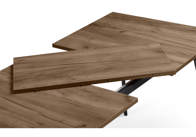 Стол деревянный, Кортни 117 (157) x 77 дуб крафт табачный / черный матовый