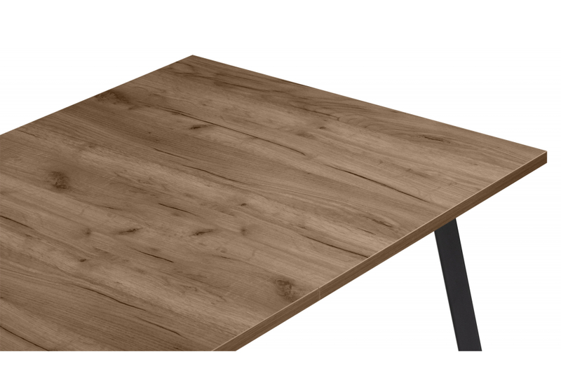 Стол деревянный, Кортни 117 (157) x 77 дуб крафт табачный / черный матовый