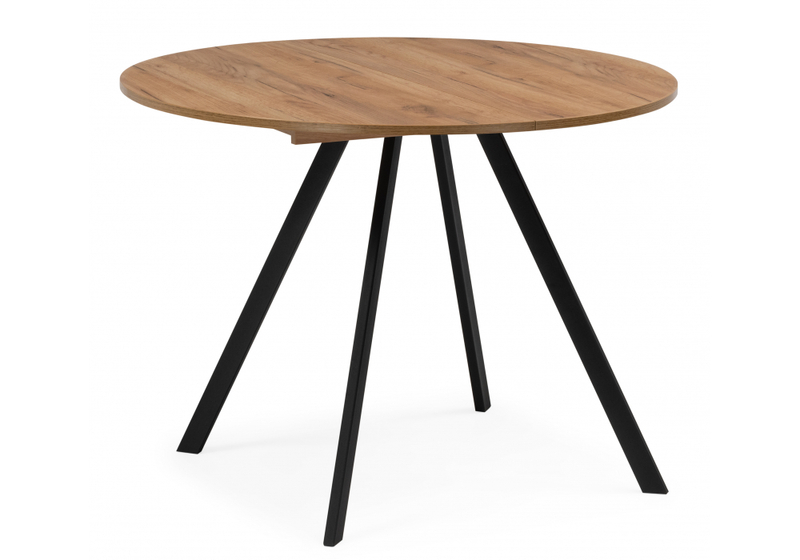 Стол деревянный, Курт 90 / 130 дуб крафт золотой / черный матовый