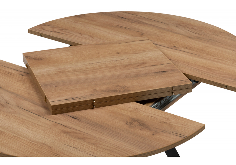 Стол деревянный, Курт 90 / 130 дуб крафт золотой / черный матовый