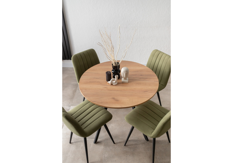 Стол деревянный, Курт 90 / 130 дуб крафт золотой / черный матовый