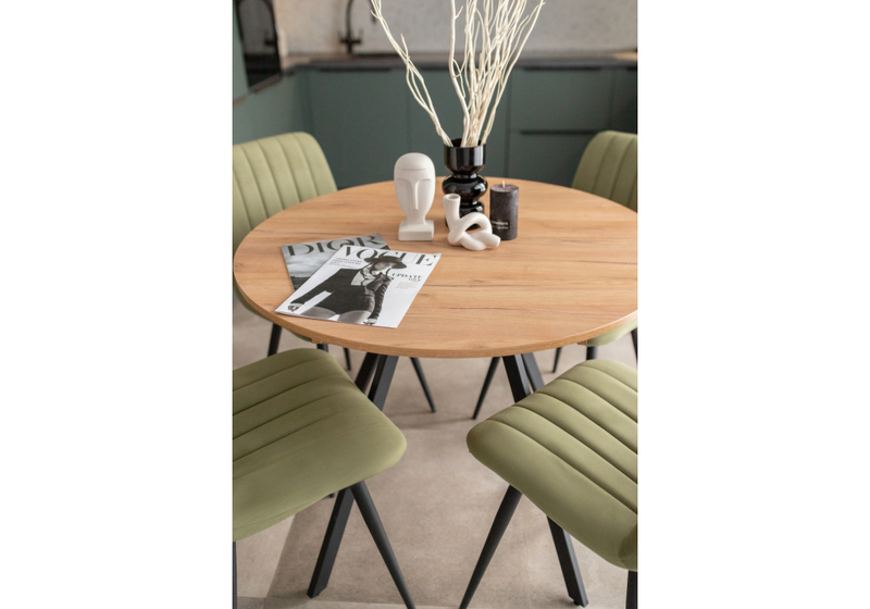 Стол деревянный, Курт 90 / 130 дуб крафт золотой / черный матовый