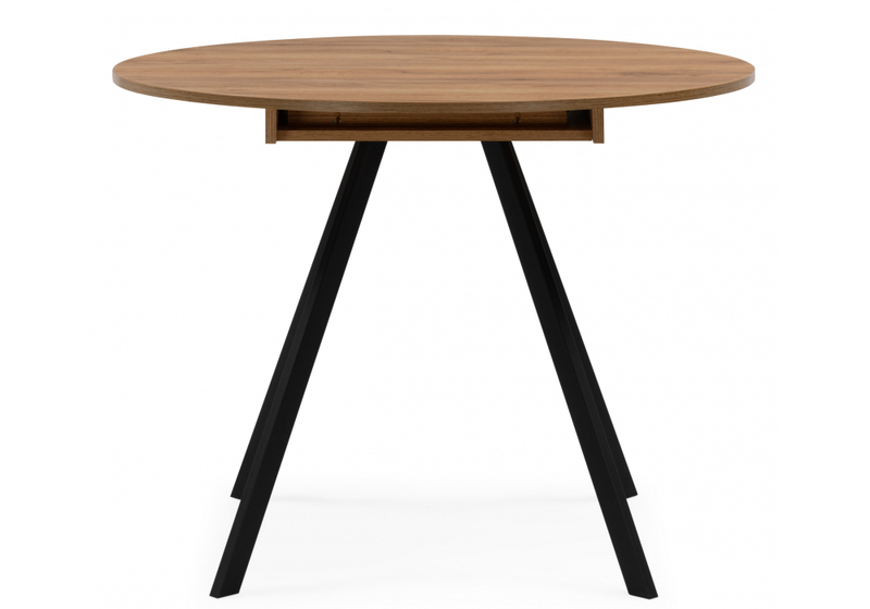 Стол деревянный, Курт 90 / 130 дуб крафт золотой / черный матовый