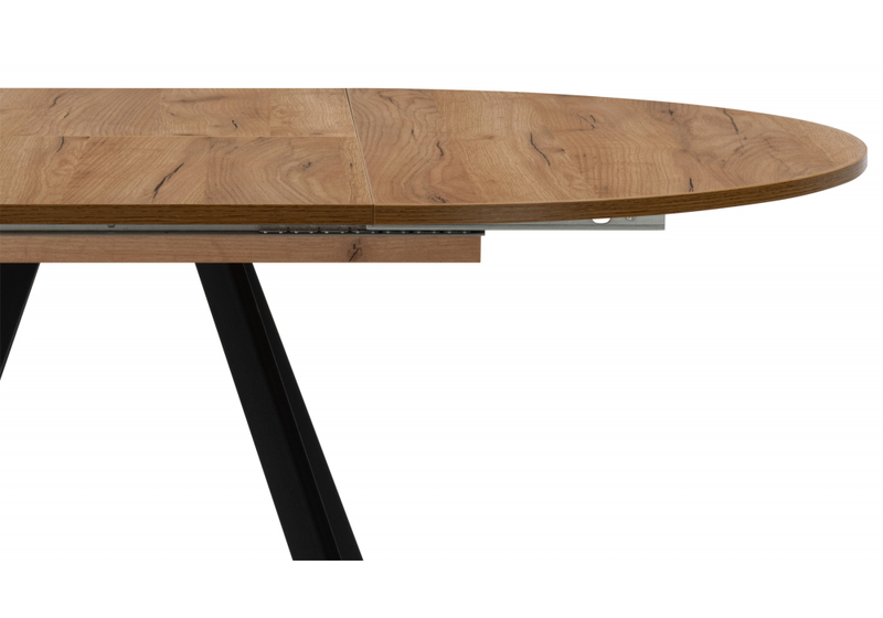 Стол деревянный, Курт 90 / 130 дуб крафт золотой / черный матовый