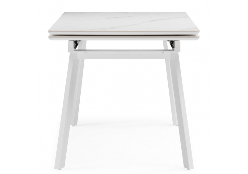 Керамический стол, Норман 140 (200) х 80 белый мрамор alpin white / snow white / белый