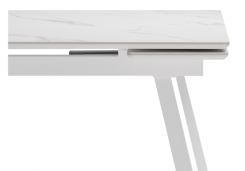 Керамический стол, Норман 140 (200) х 80 белый мрамор alpin white / snow white / белый