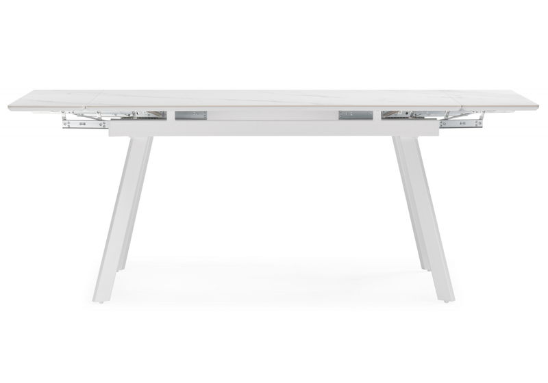 Керамический стол, Норман 140 (200) х 80 белый мрамор alpin white / snow white / белый