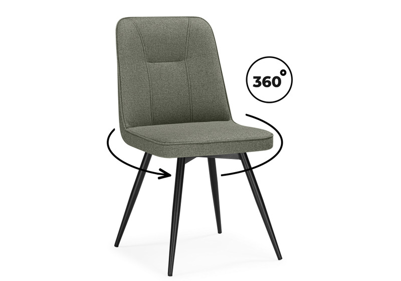 Стул на металлокаркасе, Texas 3 поворотный светло-зеленый / черный