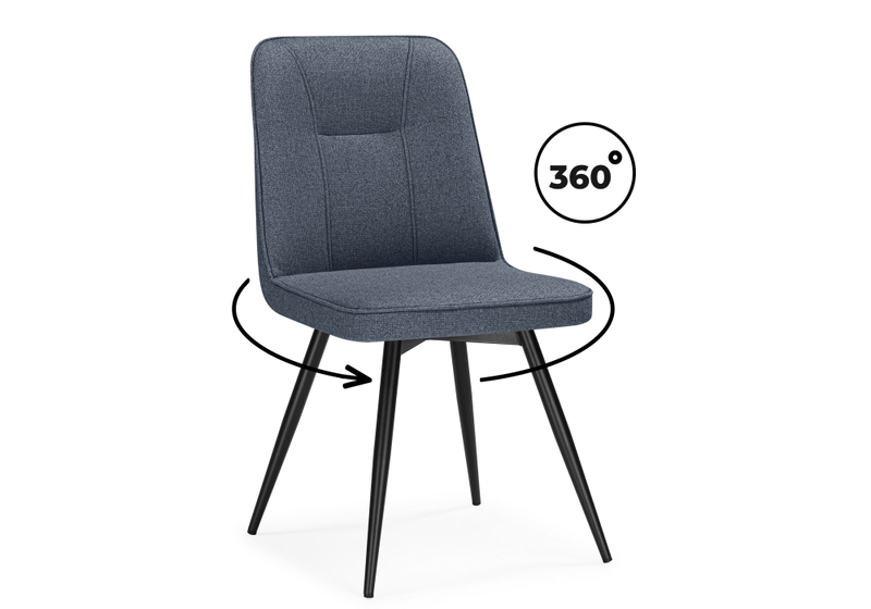 Стул на металлокаркасе, Texas 3 поворотный синий / черный