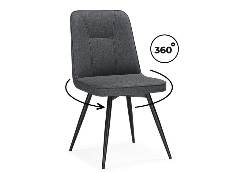Стул на металлокаркасе, Texas 3 поворотный темно-серый / черный