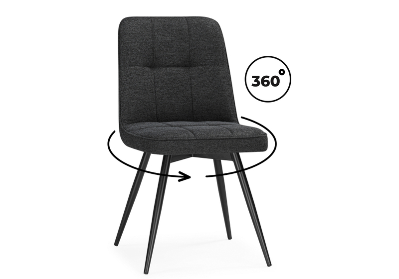 Стул на металлокаркасе, Texas 4 поворотный темно-серый / черный