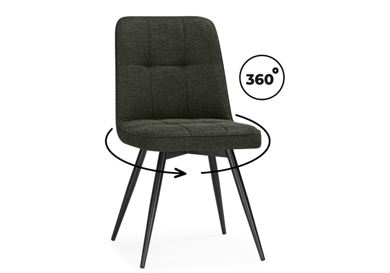 Стул на металлокаркасе, Texas 4 поворотный темно-зеленый / черный