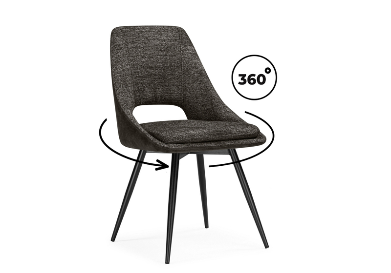 Стул на металлокаркасе, Avianus вращающийся коричневый / черный