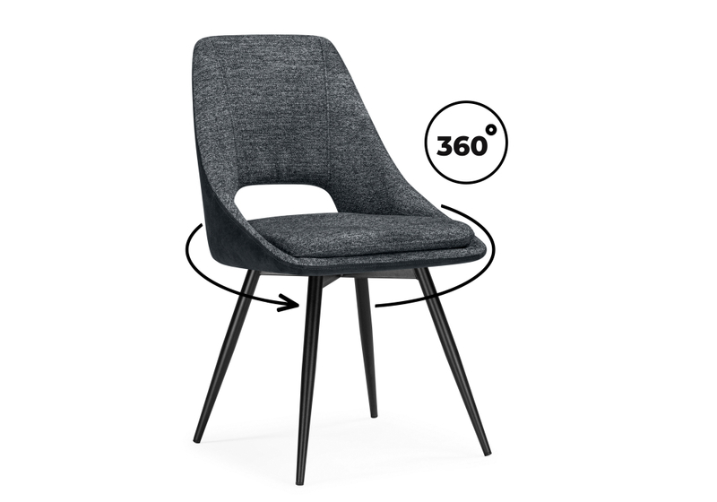 Стул на металлокаркасе, Avianus вращающийся темно-серый / черный