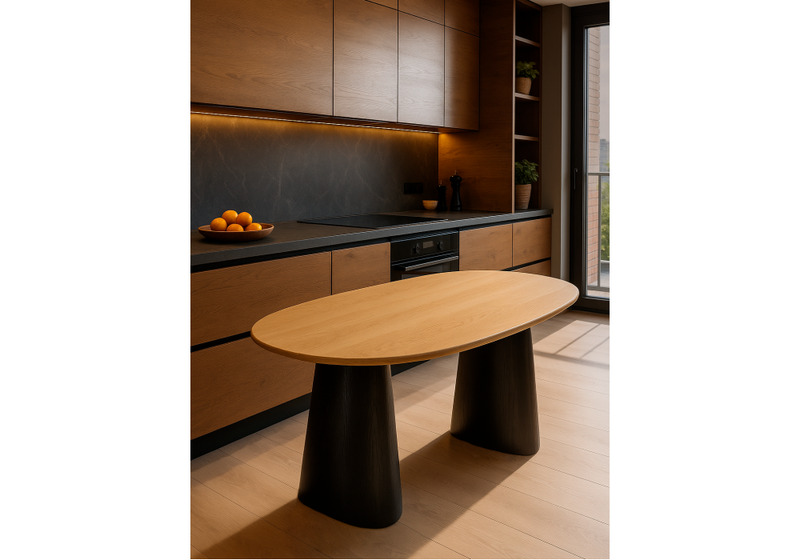 Стол деревянный, Ares дуб / черный